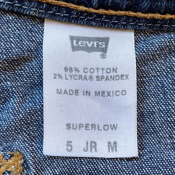 Vintage Levis Early Y2K Superlow Bootcut Denim Jeans 32x32 Low Rise Blue Grunge - Picture 3 of 12